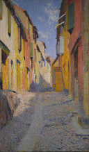Collioure street by Henri Martin — hand-painted architectural oil painting reproduction on canvas