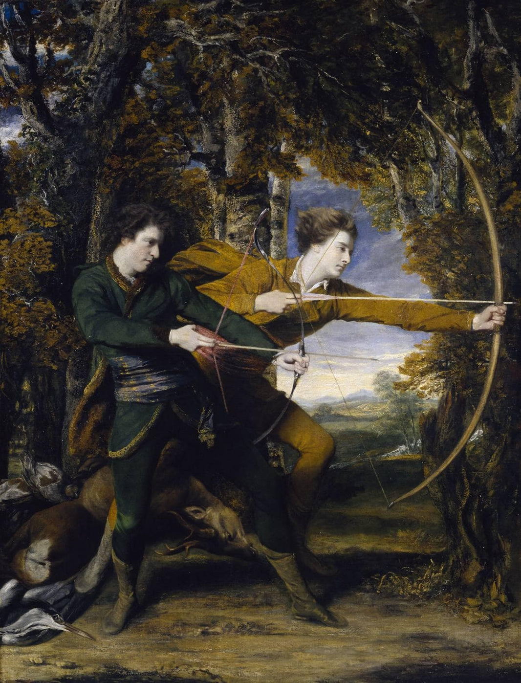 Colonel Acland and Lord Sydney: The Archers by Joshua Reynolds — hand-painted landscape oil painting reproduction on canvas