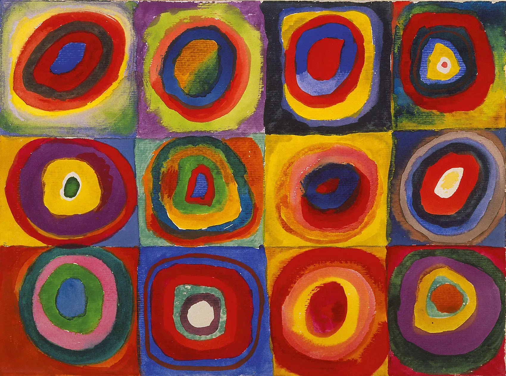 Color Study. Squares with Concentric Circles