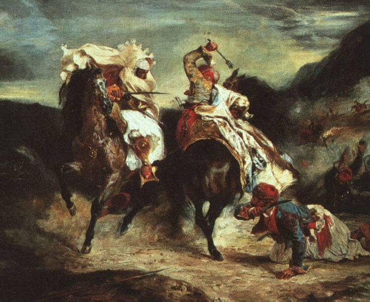 Combat Between the Giaour and the Pasha by Eugene Delacroix — hand-painted animal oil painting reproduction on canvas