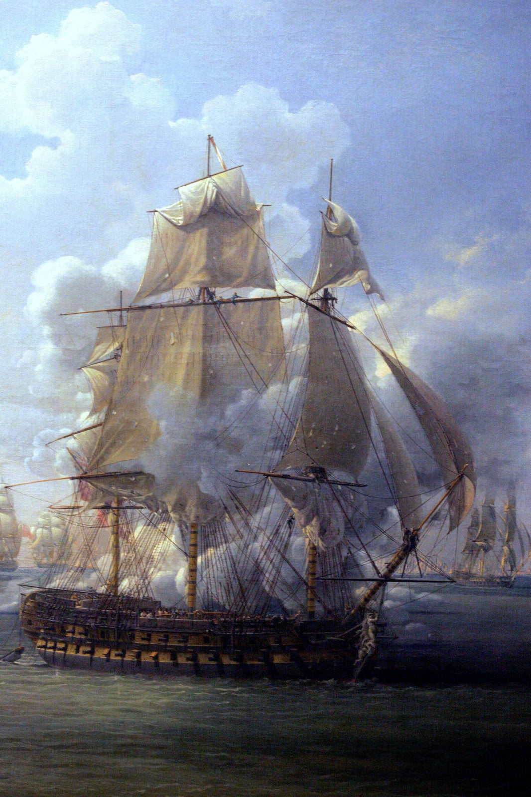Combat De La Poursuivante Contre L'hercule, 1803 by Louis-Philippe Crépin — hand-painted seascapes oil painting reproduction on canvas