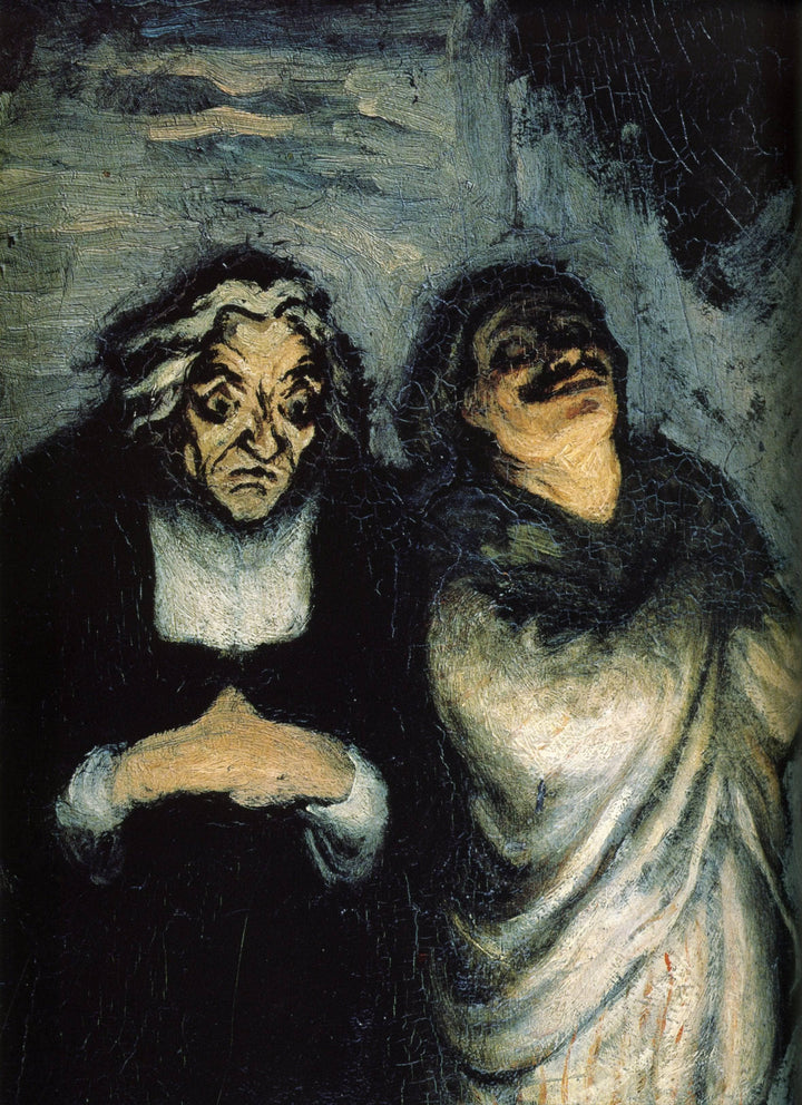 Comedy scene (scene from Molière) by Honore Daumier — hand-painted portrait oil painting reproduction on canvas