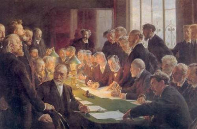 Committee for the French Art Exhibition in Copenhagen by Peder Severin Kroyer — oil painting reproduction