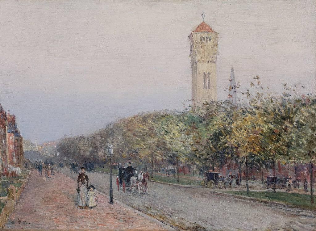 Commonwealth Avenue, Boston by Childe Hassam — hand-painted landscape oil painting reproduction on canvas
