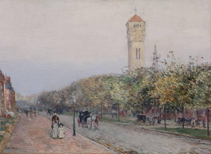 Commonwealth Avenue, Boston by Childe Hassam — hand-painted landscape oil painting reproduction on canvas