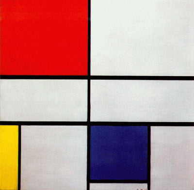 Composition C (No.III) with Red, Yellow and Blue in bedroom