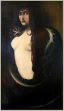 Composition by Georgi Mashev — female oil painting wall art, Post Impressionism