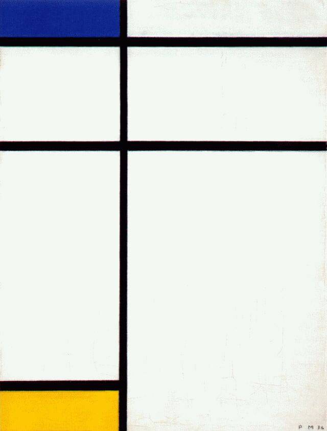 Composition III with Blue, Yellow and White - Piet Mondrian