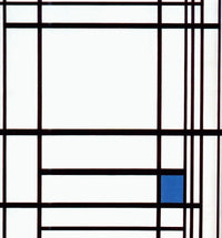 Composition with Blue by Piet Mondrian — hand-painted abstract oil painting reproduction on canvas