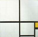 Composition with yellow patch by Piet Mondrian — hand-painted abstract oil painting reproduction on canvas