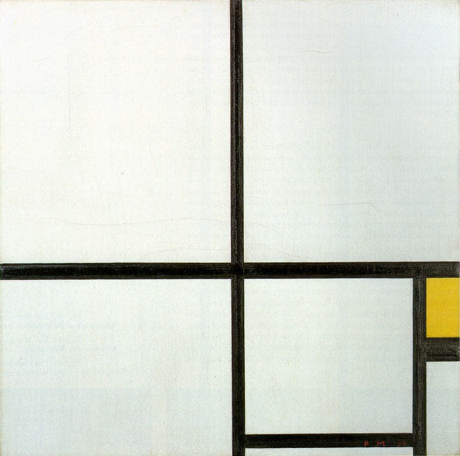 Composition with yellow patch - Piet Mondrian