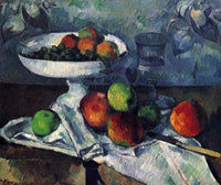 Compotier, Glass and Apples by Paul Cezanne — hand-painted photography oil painting reproduction on canvas