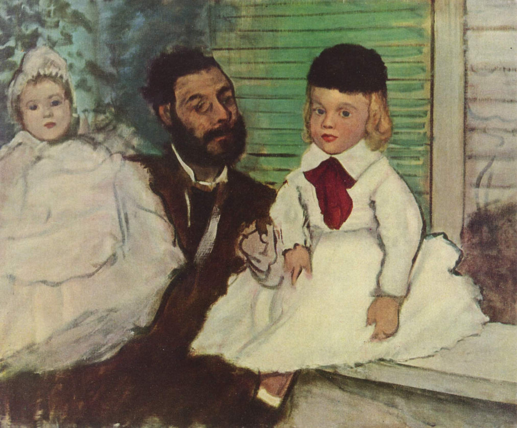 Comte Le Pic and his Sons by Edgar Degas, hand-painted portrait oil painting reproduction on canvas