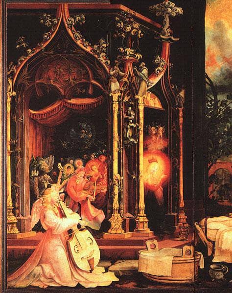 Concert of Angels (detail from the cental left Crucifixion panel of the Isenheim Altarpiece)