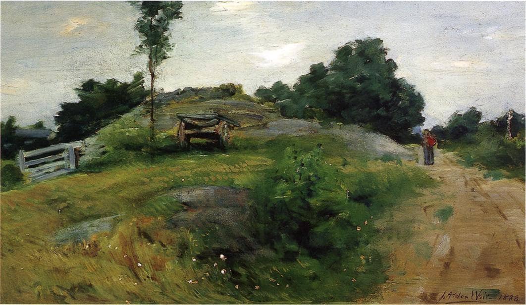 Connecticut Scene by Julian Alden Weir — hand-painted botanical oil painting reproduction on canvas
