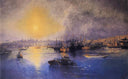 Constantinople Sunset by Ivan Aivazovsky — ships oil painting wall art, Romanticism