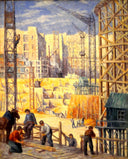 Construction Quai De Passy by Maximilien Luce — hand-painted architectural oil painting reproduction on canvas