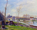 Construction Site at Matrat, Moret sur Loing by Alfred Sisley — hand-painted architectural oil painting reproduction on canvas