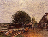 Construction Site at Saint Mammes by Alfred Sisley — hand-painted architectural oil painting reproduction on canvas