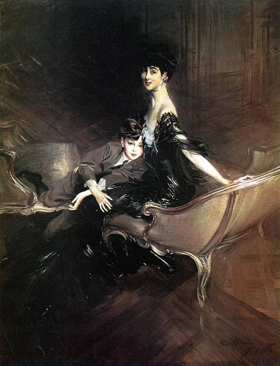 Consuelo, Duchess of Marlborough, with Her Son Ivor Spencer-Churchill - Giovanni Boldini