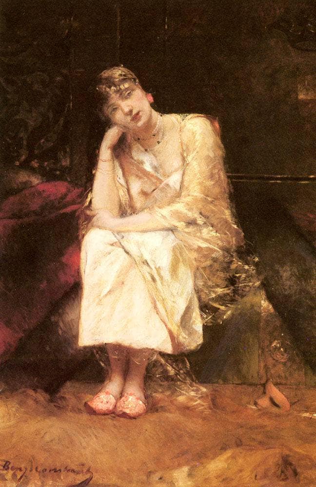 Contemplation by Benjamin Constant — hand-painted portrait oil painting reproduction on canvas