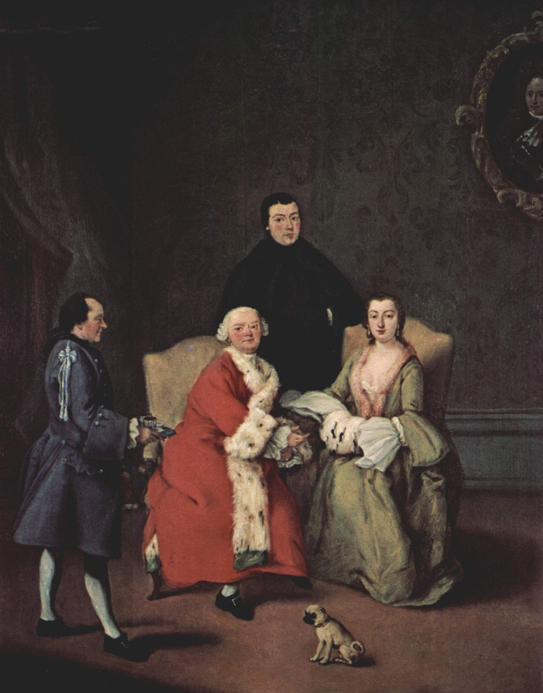 Conversation in the family by Pietro Longhi — hand-painted animal oil painting reproduction on canvas