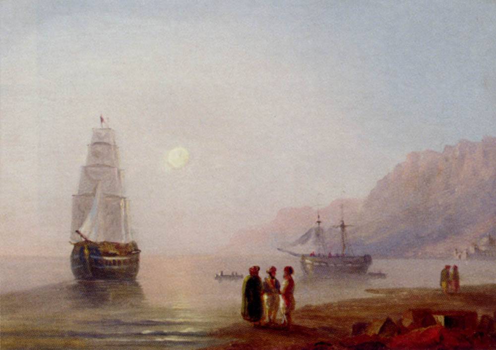 Conversation On The Shore Dusk - Ivan Aivazovsky