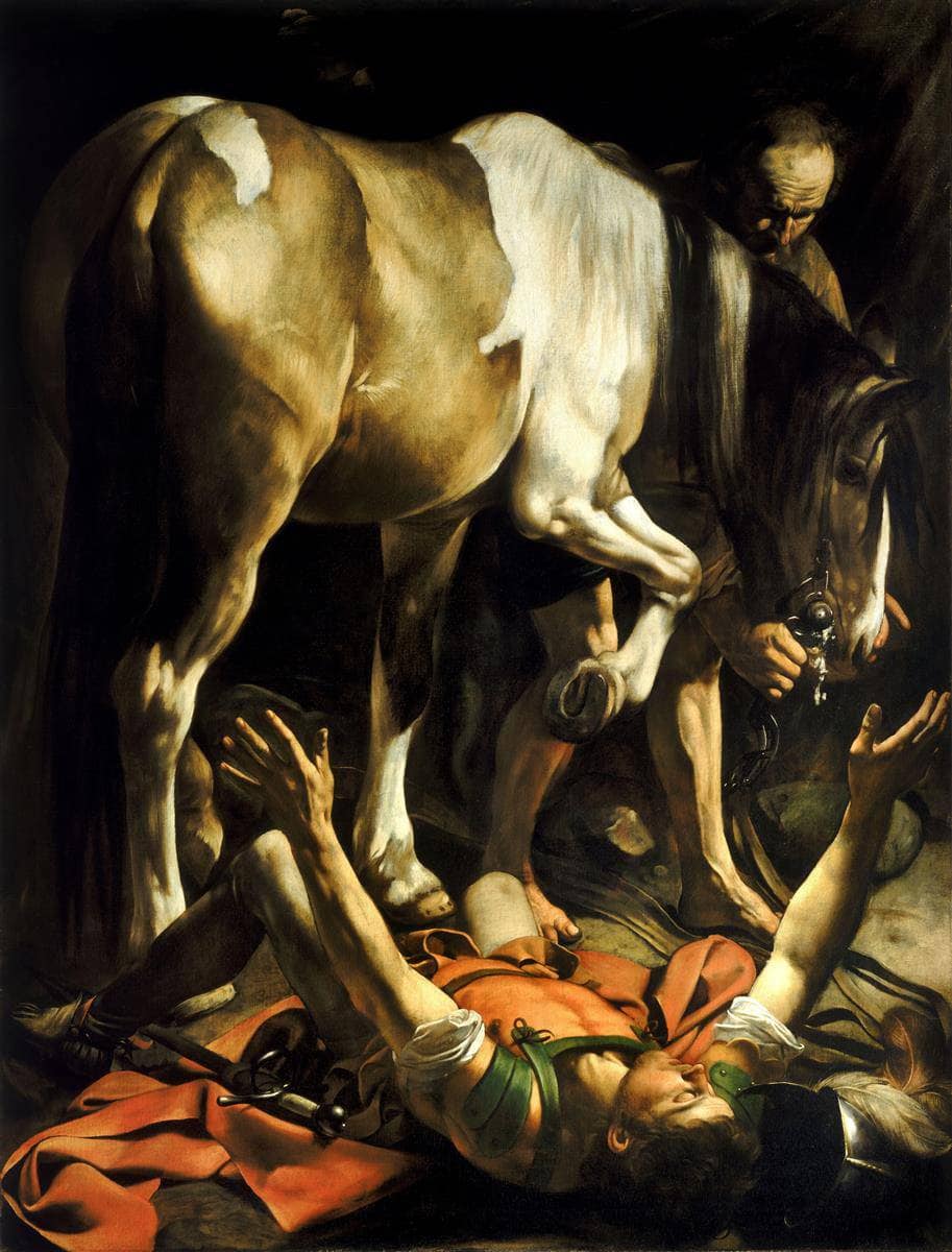 Conversion on the Way to Damascus by Caravaggio — hand-painted animal oil painting reproduction on canvas