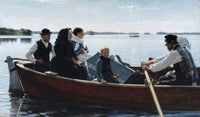 Conveying the Child's Coffin by Albert Edelfelt — hand-painted nautical oil painting reproduction on canvas