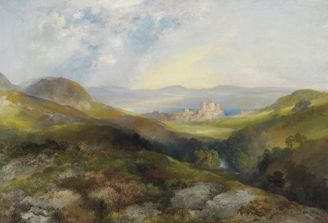 Conway Castle by Thomas Moran — hand-painted landscape oil painting reproduction on canvas