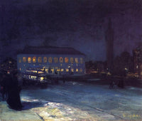 Copley Square by George Luks — hand-painted botanical oil painting reproduction on canvas