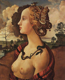 Copy of 'Portrait of Simonetta Vespucci' by Piero di Cosimo by Konstantin Somov — surrealism oil painting wall art, Early Renaissance