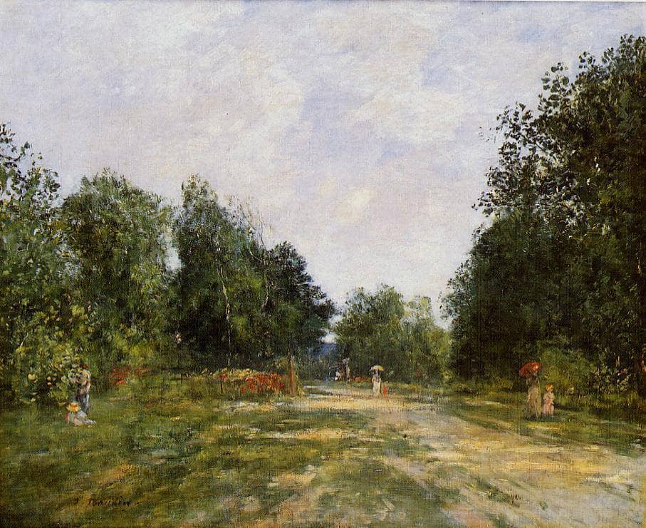 Cordier Park, Trouville by Eugene Boudin — hand-painted botanical oil painting reproduction on canvas