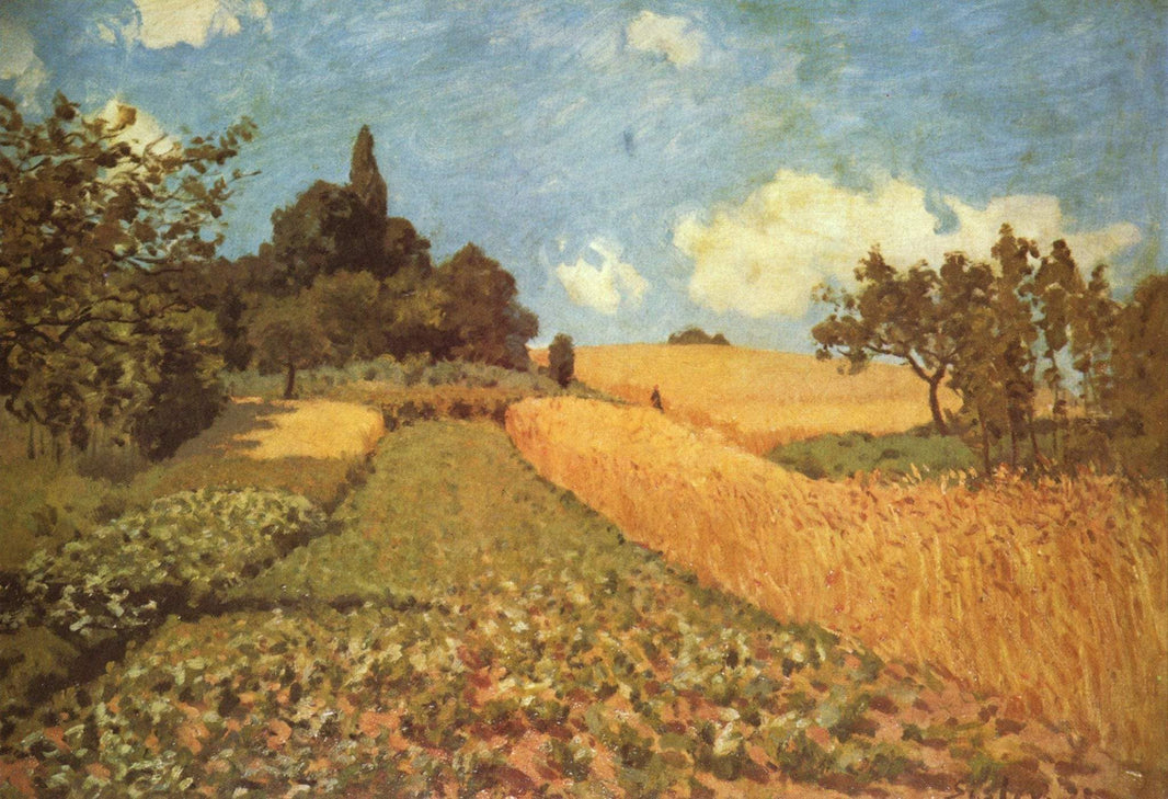 Cornfield by Alfred Sisley — hand-painted botanical oil painting reproduction on canvas