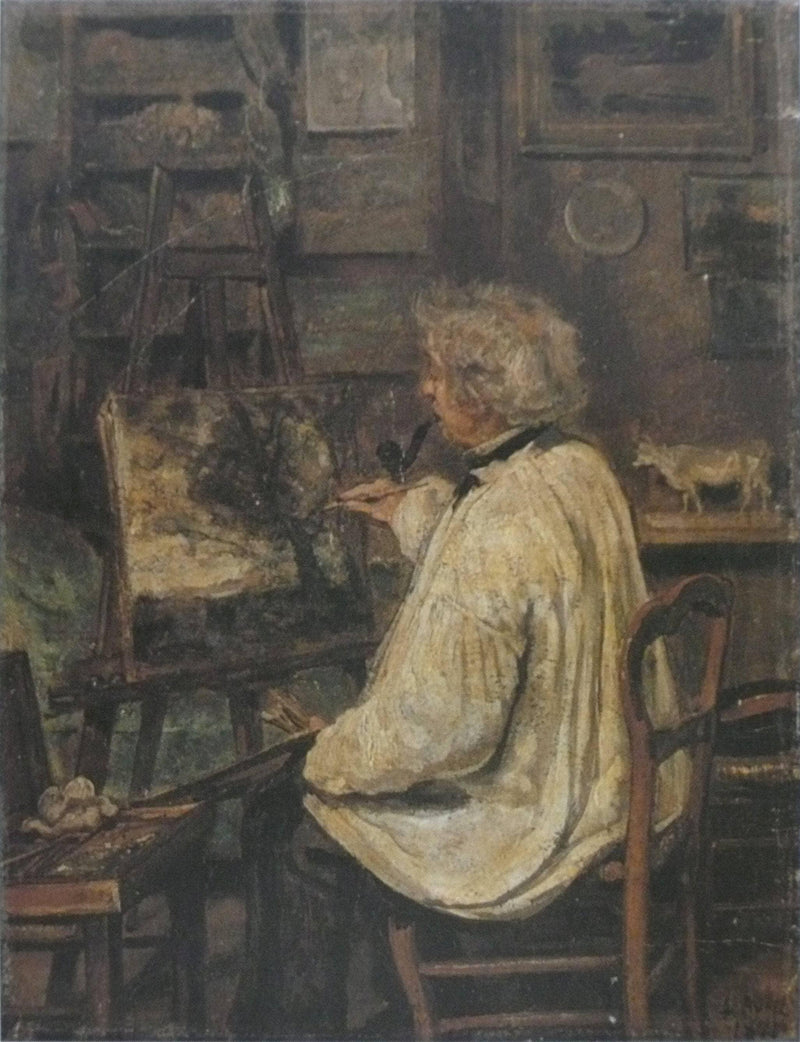 Corot Painting in the Studio of his Friend, Painter Constant Dutilleux on gallery wrap