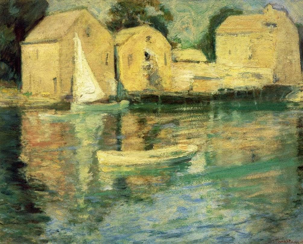 Cos Cob by John Henry Twachtman — hand-painted botanical oil painting reproduction on canvas