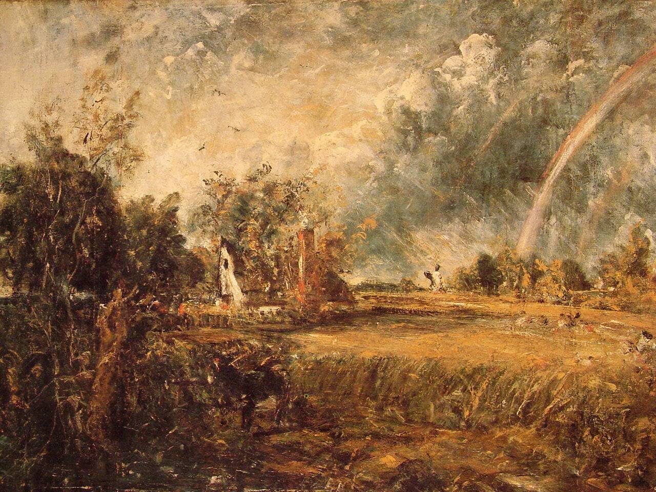 Cottage, Rainbow, Mill - John Constable