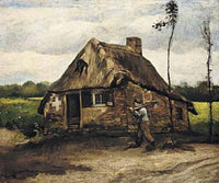 Cottage with Peasant Coming Home by Vincent van Gogh — hand-painted landscape oil painting reproduction on canvas