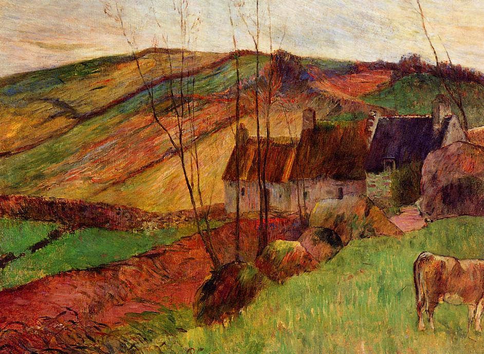 Cottages on Mount Sainte Marguerite by Paul Gauguin — hand-painted animal oil painting reproduction on canvas