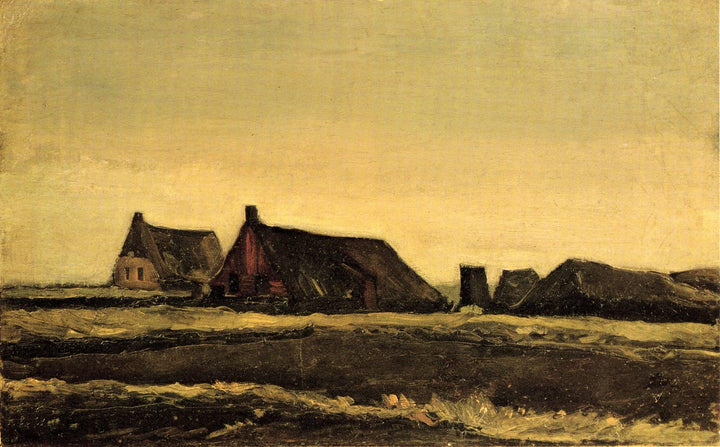 Cottages by Vincent van Gogh — hand-painted landscape oil painting reproduction on canvas