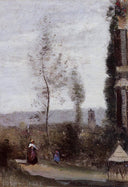 Coulommiers, The Garden of M. Preschez by Camille Corot — hand-painted botanical oil painting reproduction on canvas