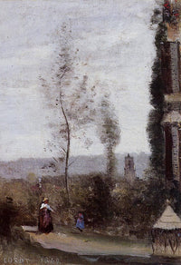 Coulommiers, The Garden of M. Preschez by Camille Corot — hand-painted botanical oil painting reproduction on canvas