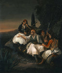 Council of War by Theodoros Vryzakis — hand-painted portrait oil painting reproduction on canvas