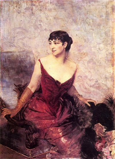 Countess de Rasty Seated in an Armchair in entryway