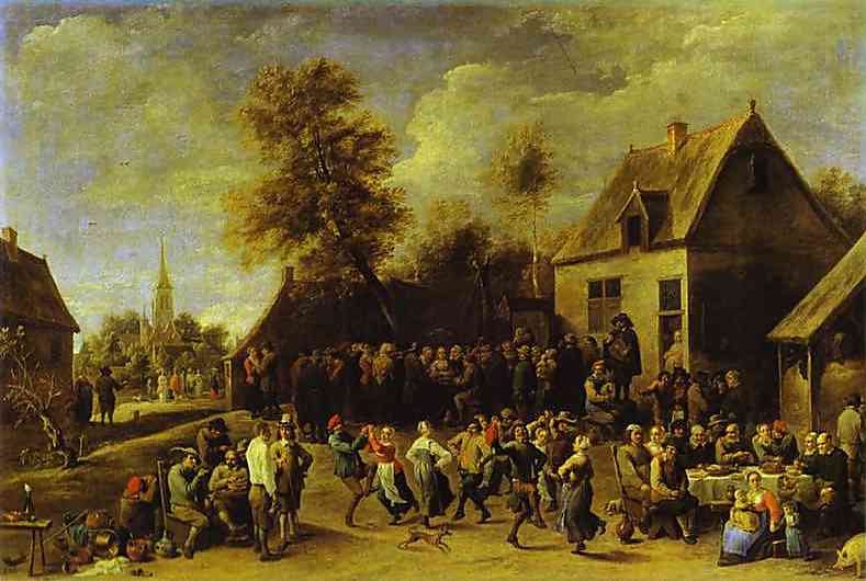 Country Celebration by David Teniers the Younger — hand-painted landscape oil painting reproduction on canvas