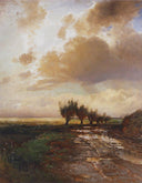 Country road by Aleksey Savrasov — hand-painted landscape oil painting reproduction on canvas