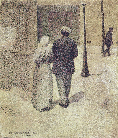 Couple in the street in study