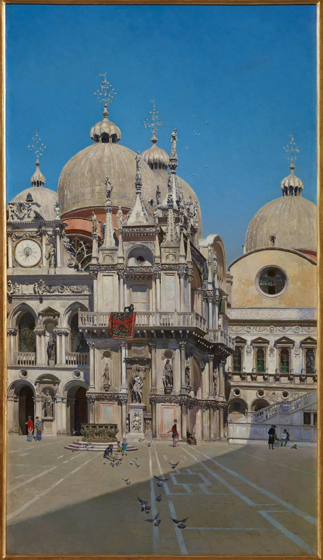 Courtyard of the Palace of the Venetian doge by Martín Rico y Ortega — hand-painted architectural oil painting reproduction on canvas