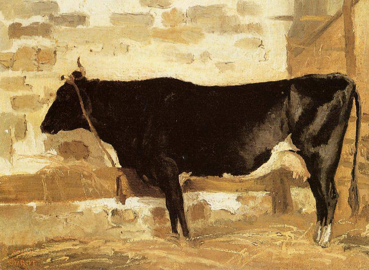 Cow in a Stable (also known as The Black Cow) - Camille Corot