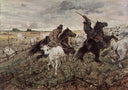 Cowboys and herds in the Maremma by Giovanni Fattori — hand-painted landscape oil painting reproduction on canvas